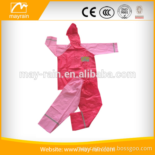 2016 new design blazer girls pvc waterproof suit